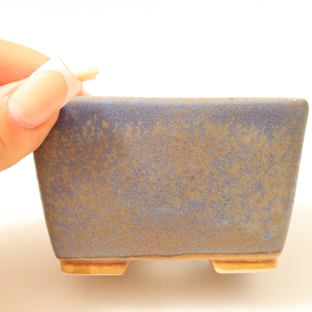 Keramická miska na bonsaje 8,5 x 8,5 x 5,5 cm, farba modrá