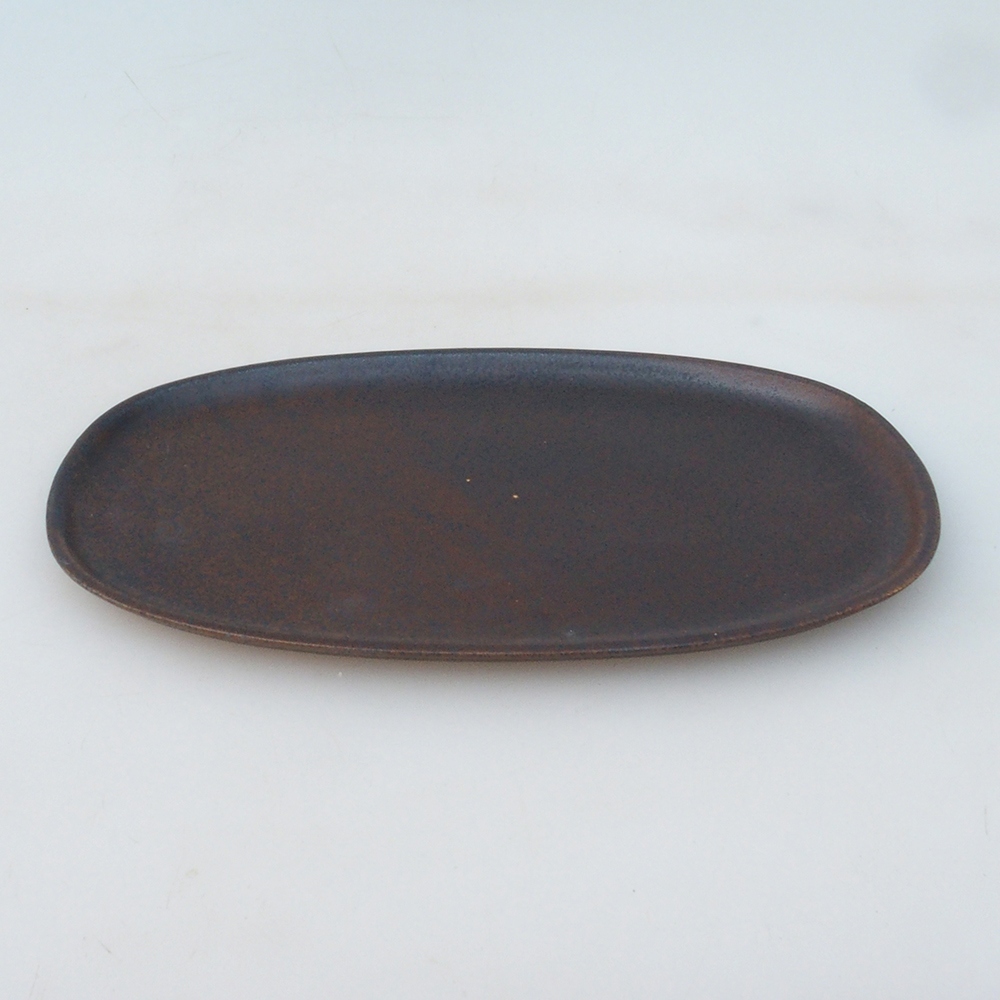 Keramická podmiska H15 -25 x 15 x 1 cm - hnedá