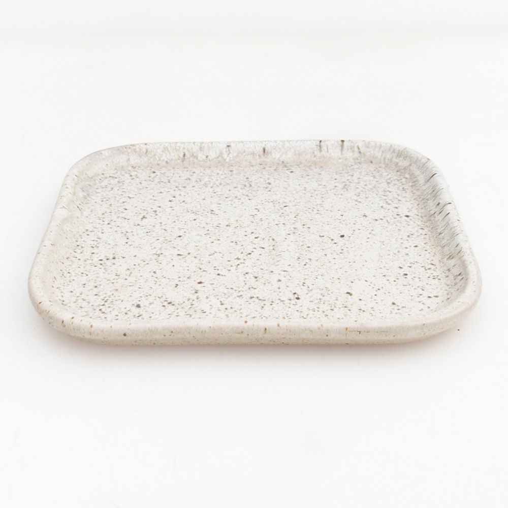 Keramický tanier H38 - 12,5 x 10,5 x 1 cm - béžový
