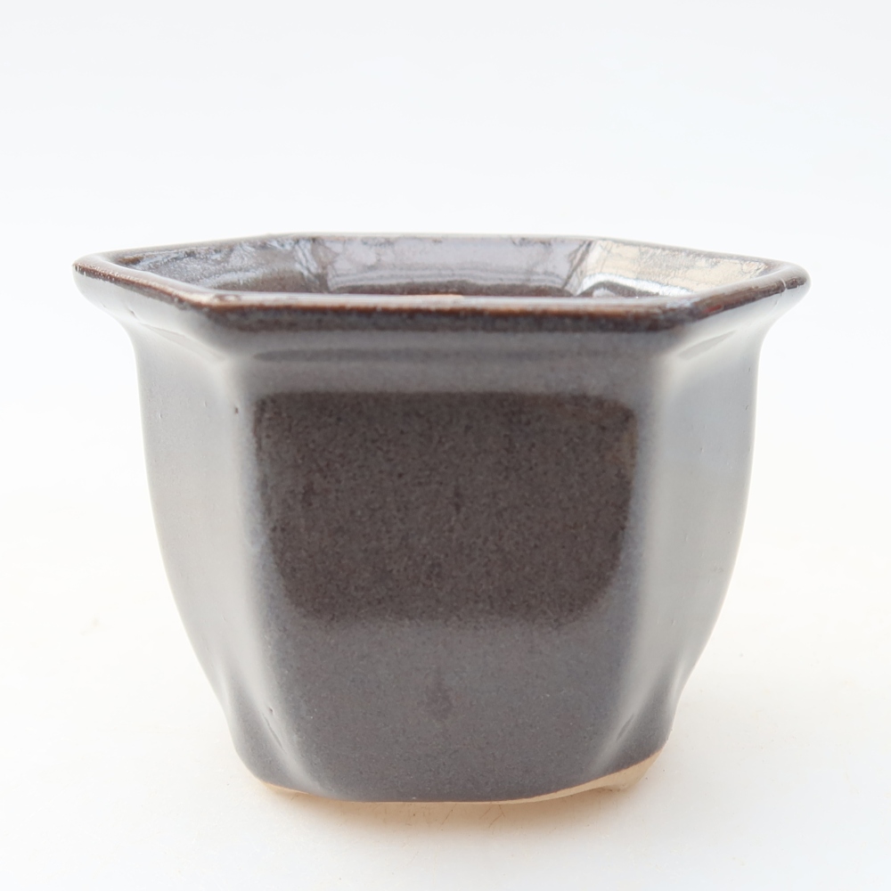 Keramická miska na bonsaje 7 x 6,5 x 5 cm, farba sivá