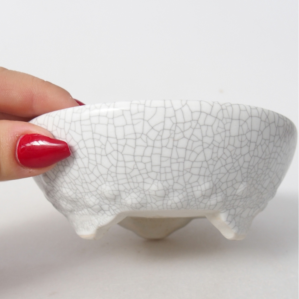 Keramická miska na bonsaje 11,5 x 11,5 x 4,5 cm, farba raku