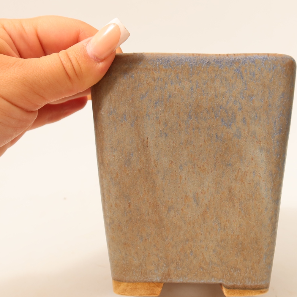 Keramická miska na bonsaje 10,5 x 10,5 x 12 cm, farba modrá