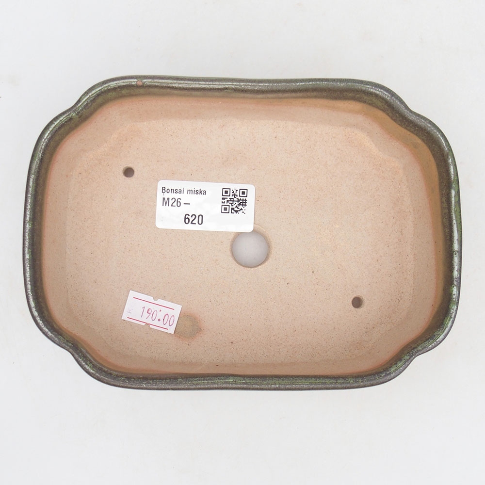 Keramická miska na bonsaje 16 x 11,5 x 4,5 cm, zelená