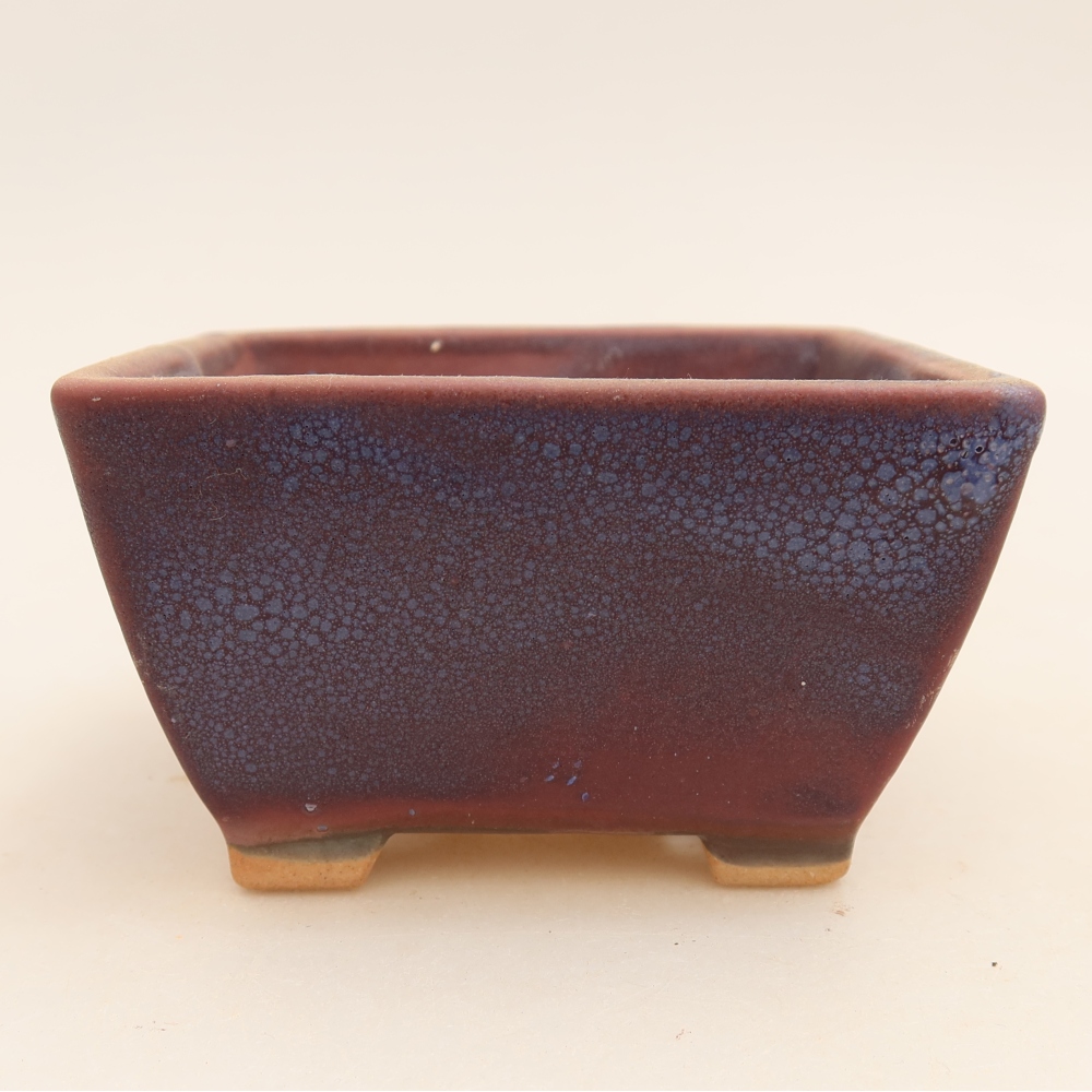 Keramická miska na bonsai 9,5 x 9,5 x 5,5 cm, farba fialová