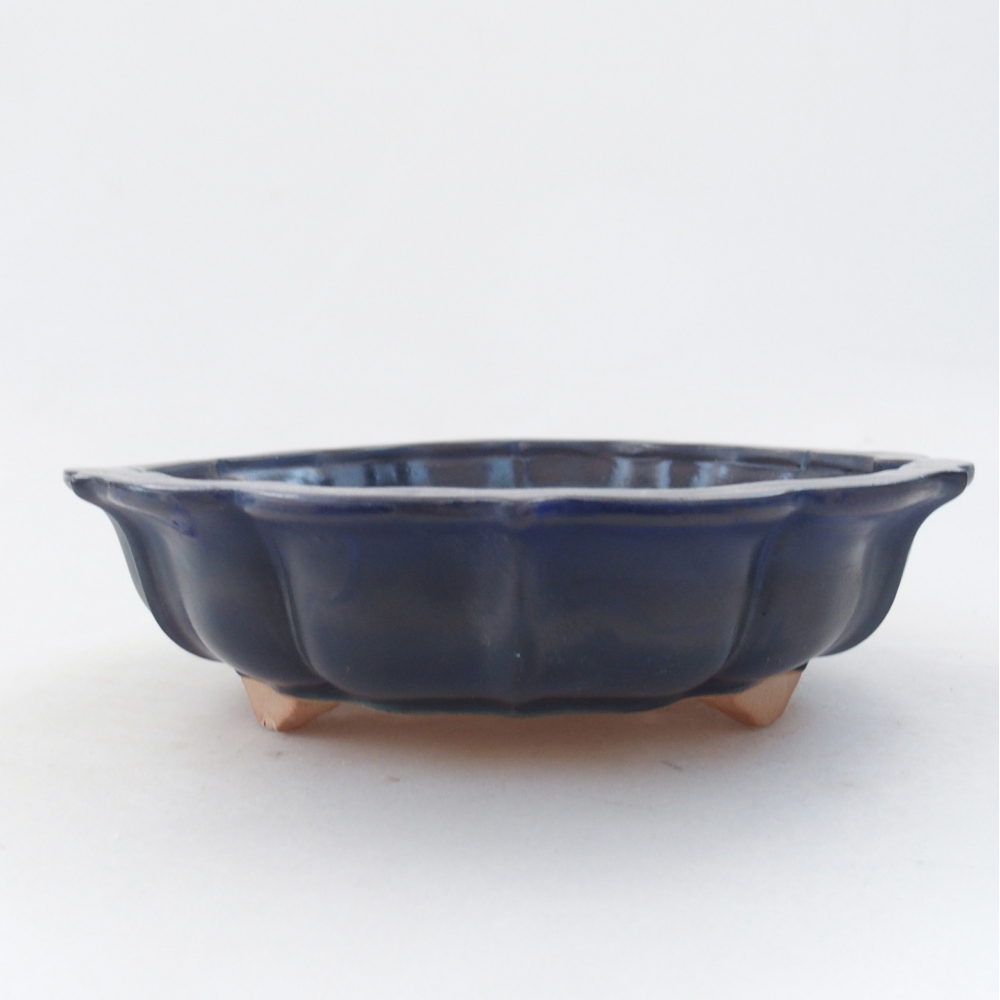 Keramická miska na bonsaje 19 x 19 x 5 cm, farba modrá