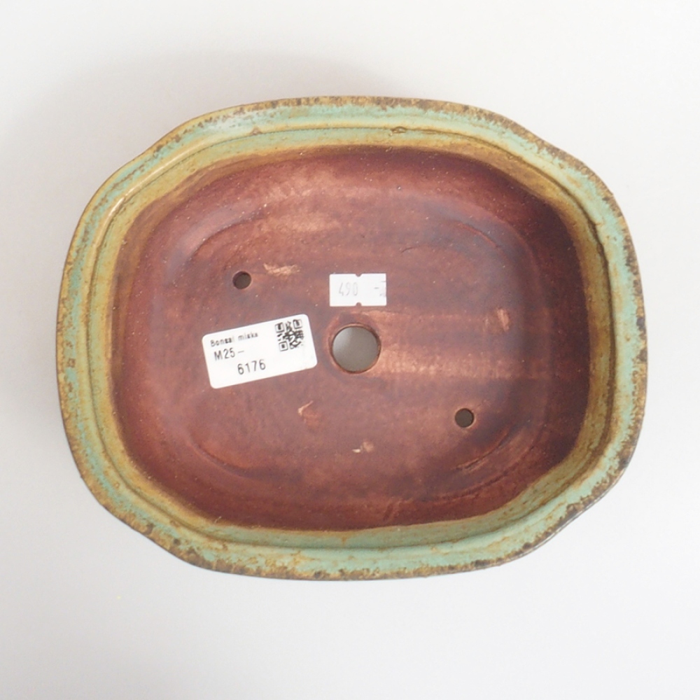 Keramická bonsai miska 11,5 x 16 x 6,5 cm, farba zelená