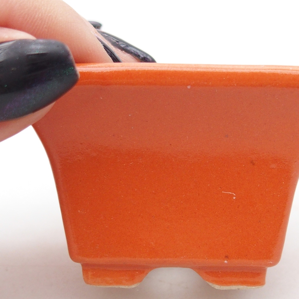 Mini bonsajová miska 5,5 x 5,5 x 3 cm, oranžová