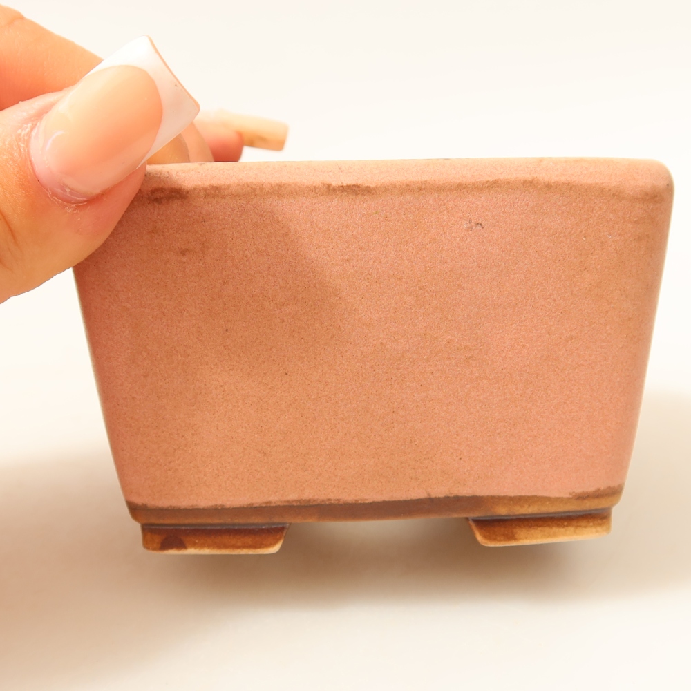 Keramická miska na bonsai 8,5 x 8,5 x 5,5 cm, farba ružová