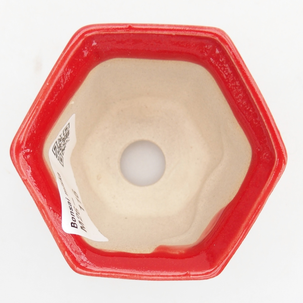 Mini bonsajová miska 7 x 6,5 x 5 cm, farba červená