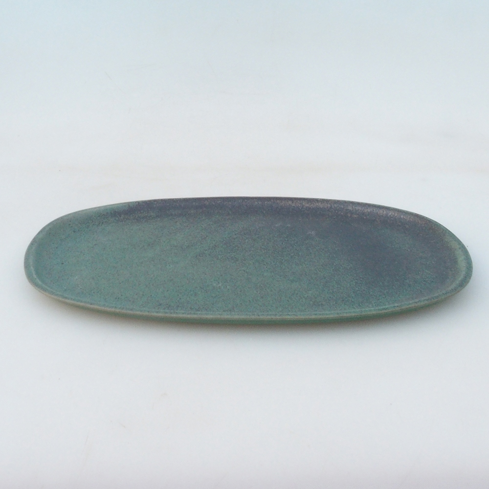 Keramická podmiska H15 -25 x 15 x 1 cm - zelená