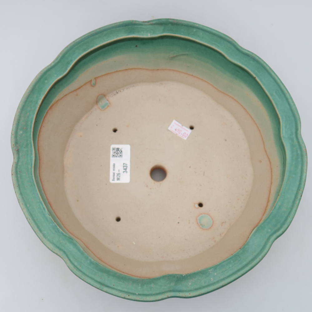 Keramická miska na bonsaje 26,5 x 26,5 x 8,5 cm, zelená