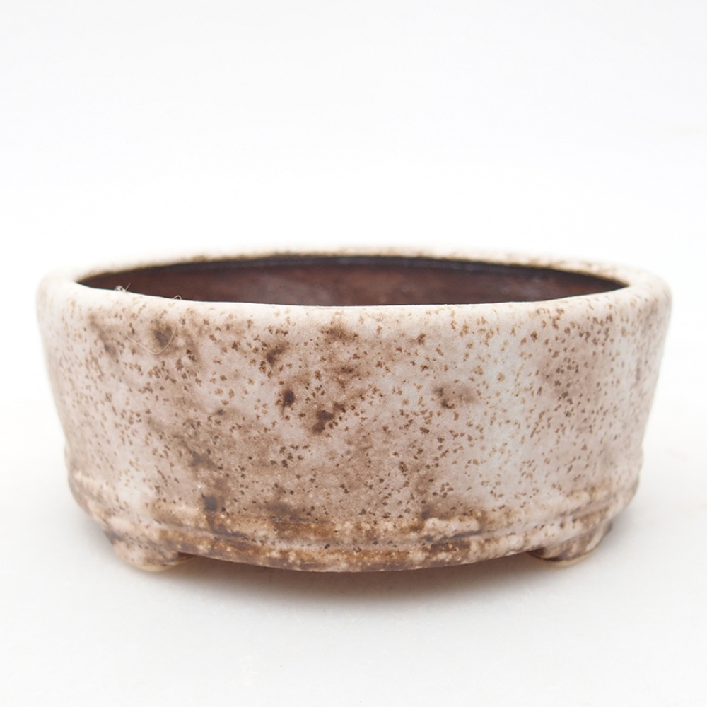 Keramická bonsai miska 9 x 9 x 3,5 cm, farba béžová