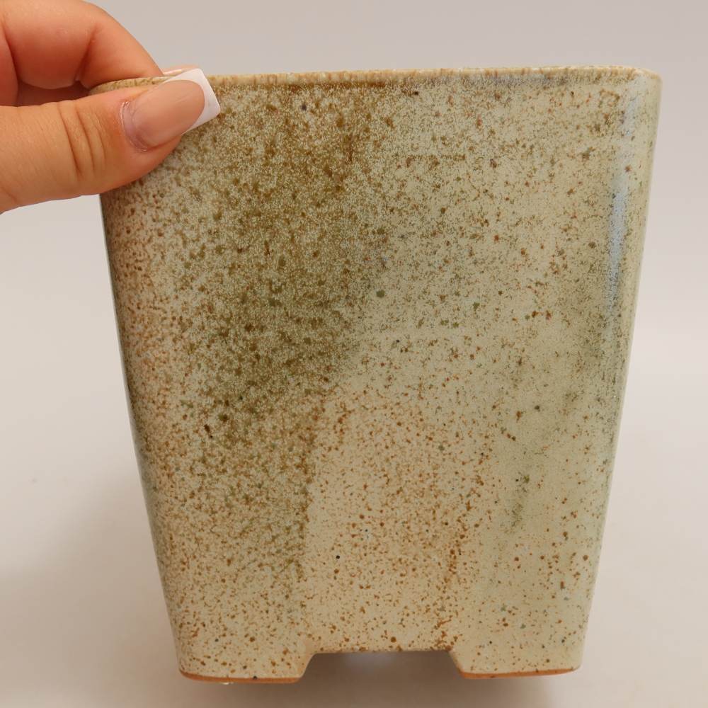 Keramická miska na bonsaje 13,5 x 13,5 x 15 cm, zelená