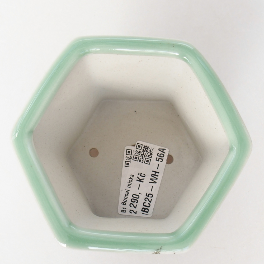 Keramická miska na bonsaje 10,5 x 9,5 x 8,5 cm, zelená