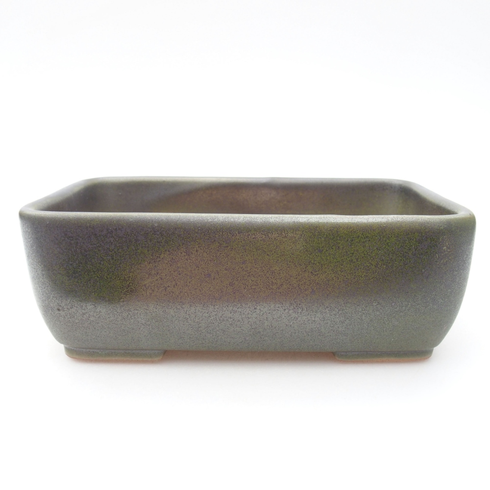 Keramická bonsai miska 16 x 11 x 5,5 cm, farba zelená