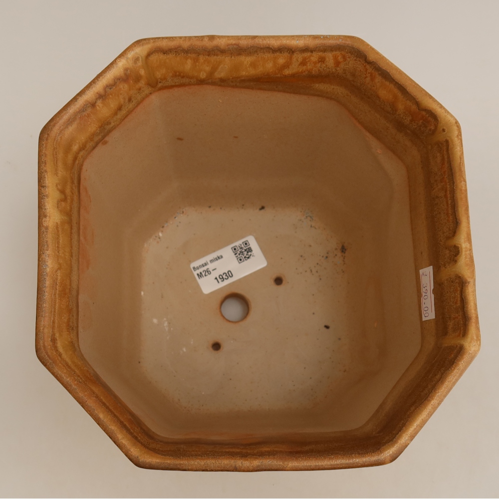 Keramická miska na bonsai 17,5 x 17,5 x 15,5 cm, farba béžová