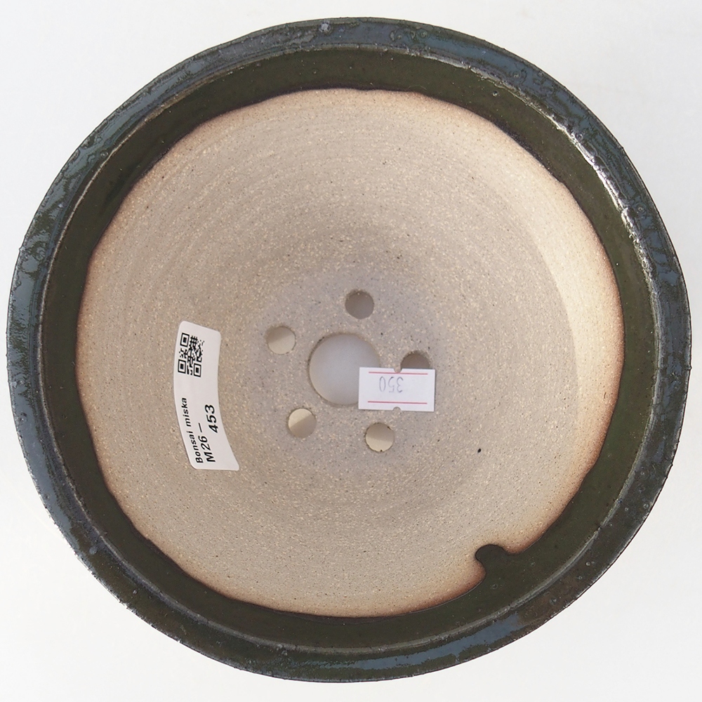 Keramická miska na bonsaje 15 x 15 x 9 cm, zelená