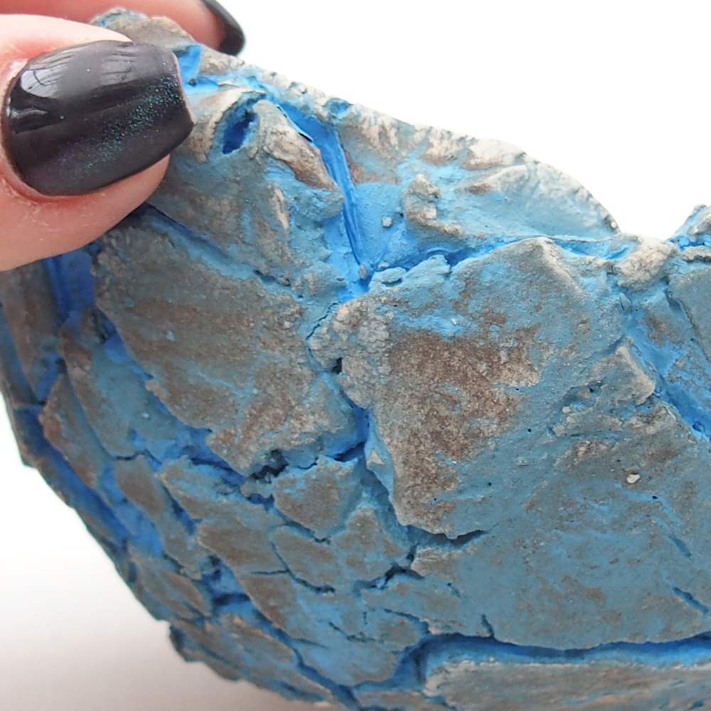 Keramická mušľa 11 x 11 x 6,5 cm , farba modrá