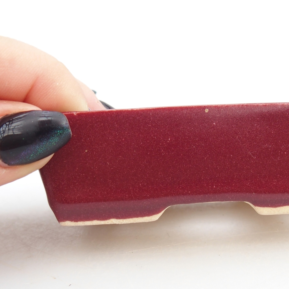 Mini bonsajová miska 8 x 6 x 2,5 cm, bordová