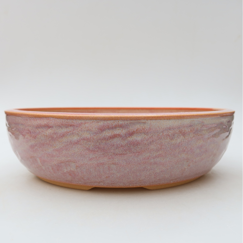 Keramická miska na bonsaje 26,5 x 26,5 x 7,5 cm, farba ružová