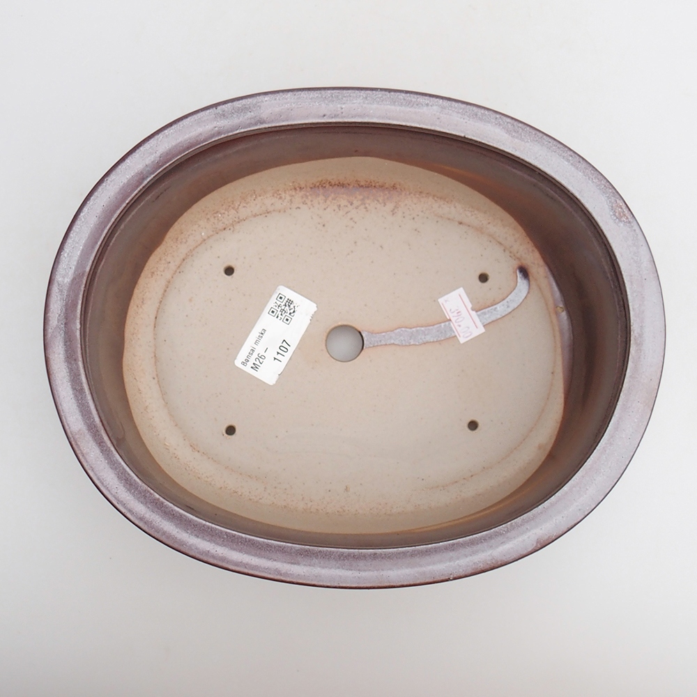 Keramická miska na bonsaje 23 x 19 x 7 cm, bordová