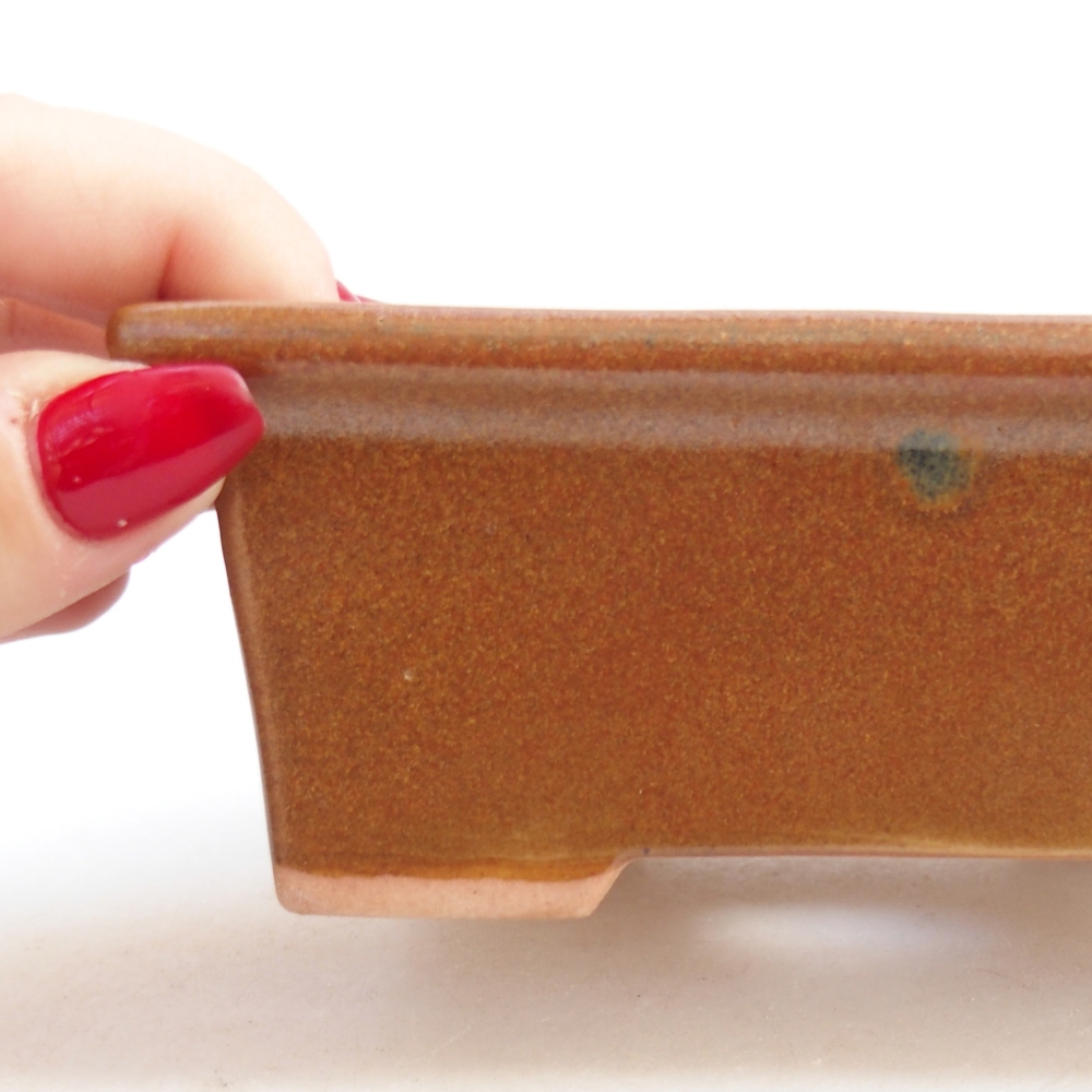 Keramická miska na bonsaje 11,5 x 9 x 4,5 cm, hnedá