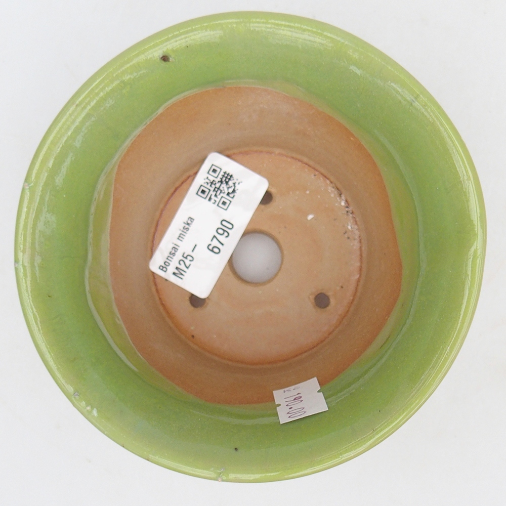 Keramická bonsajová miska 11 x 11 x 7 cm, zelená