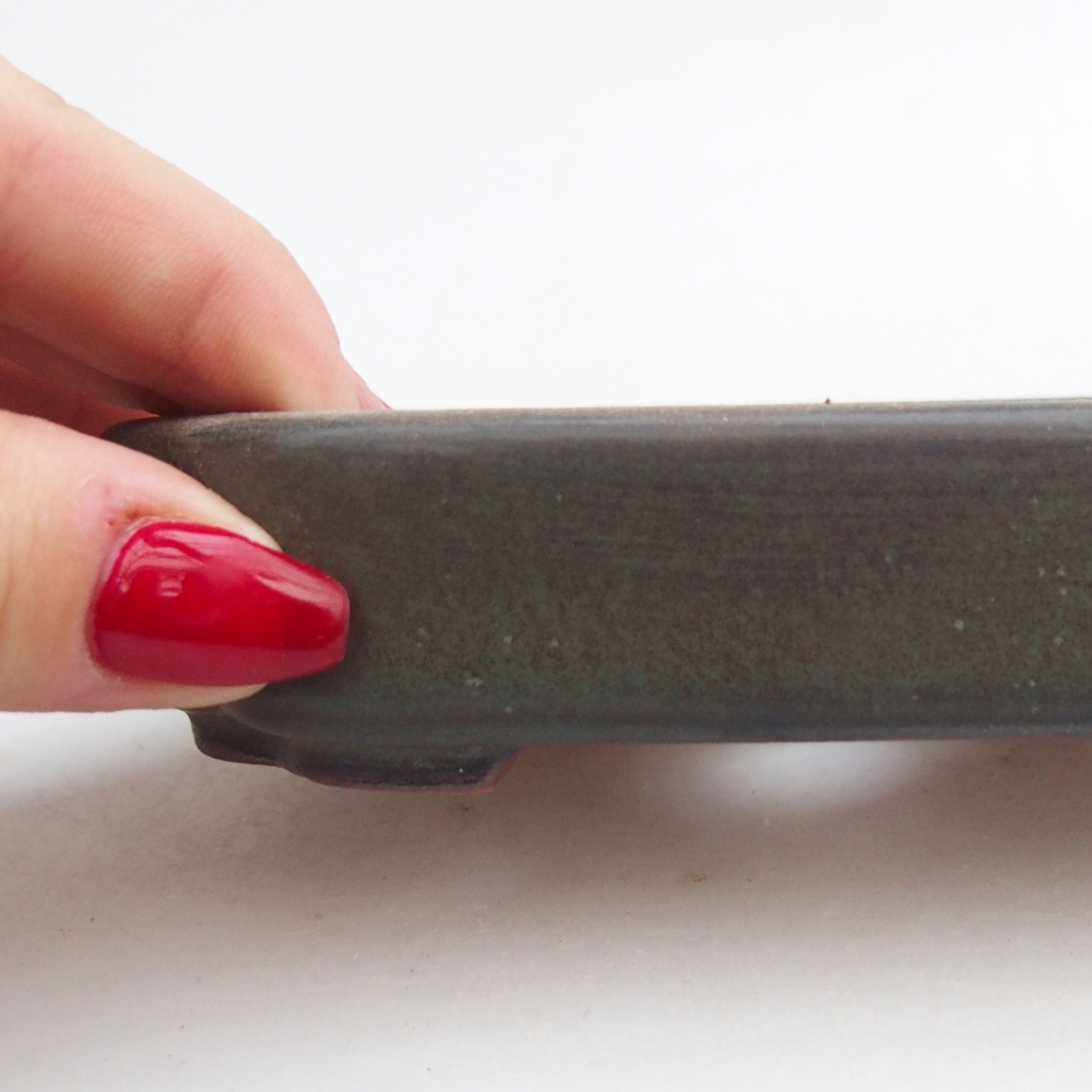 Keramická miska na bonsaje 13 x 9 x 3 cm, hnedá