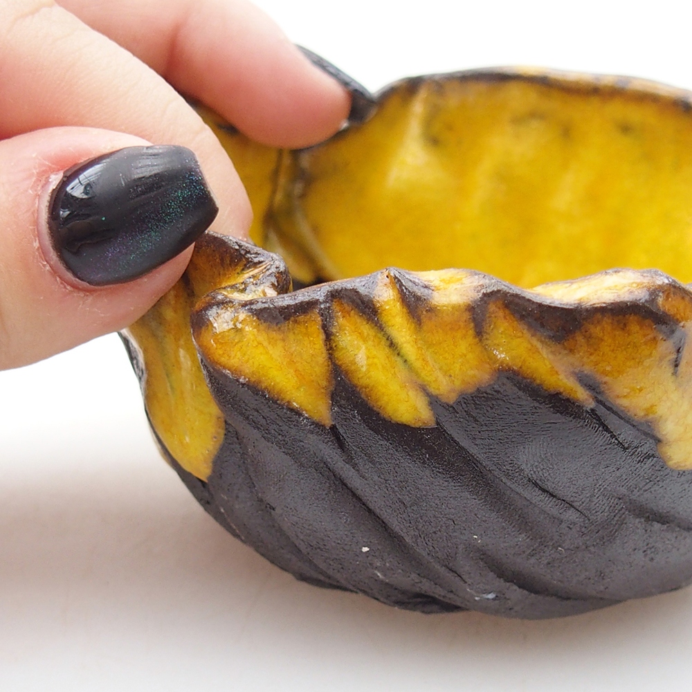 Keramická mušľa 8 x 10 x 5,5 cm , žltá