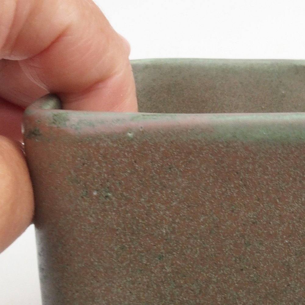 Keramická bonsai miska 10 x 10 x 8 cm, farba zelená
