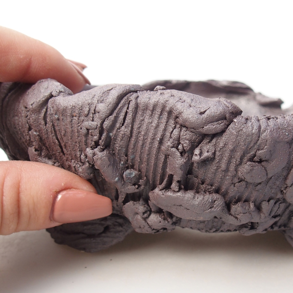 Keramická bonsajová miska 17 x 16 x 6 cm, farba kovu