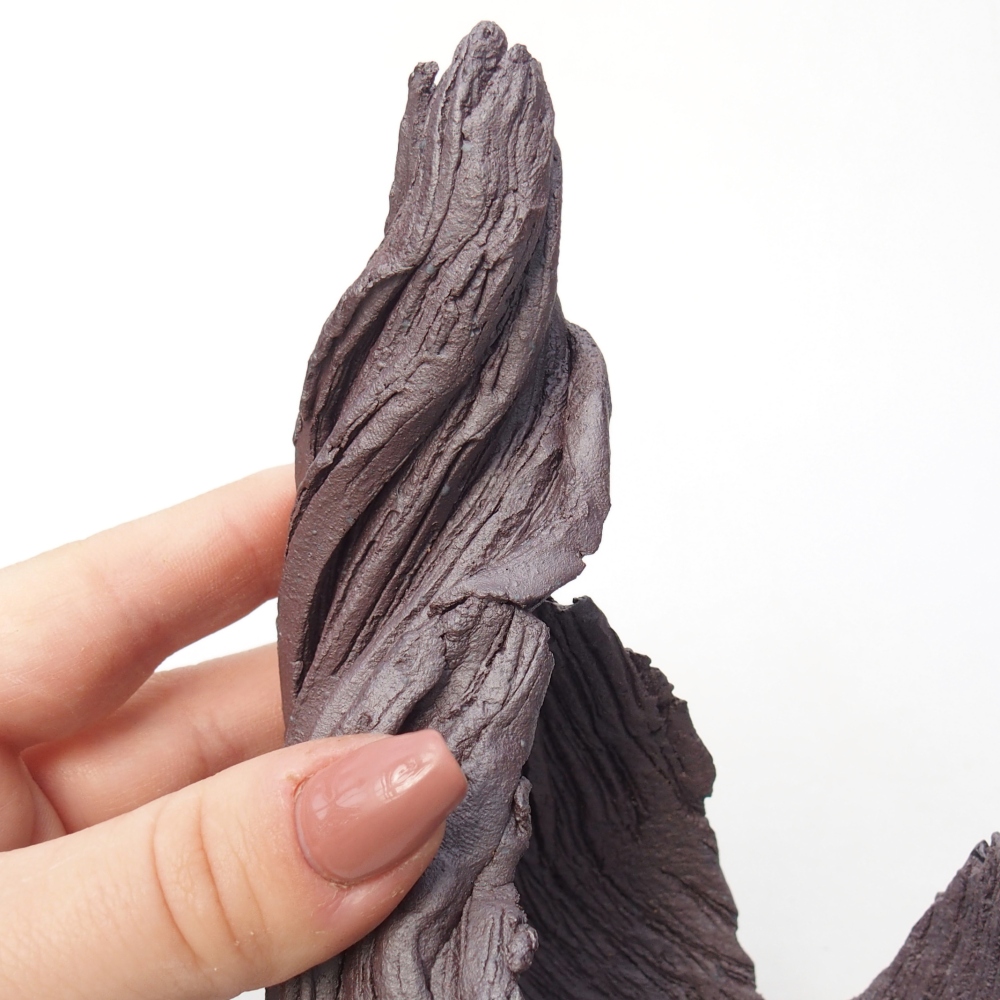 Keramická mušľa 8,5 x 8 x 14,5 cm , kovová farba