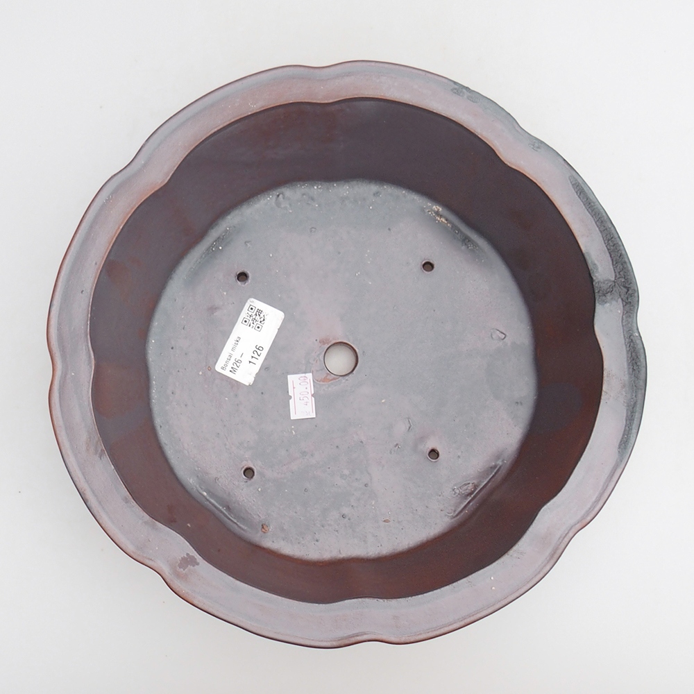 Keramická bonsajová miska 26 x 26 x 8 cm, farba kovu