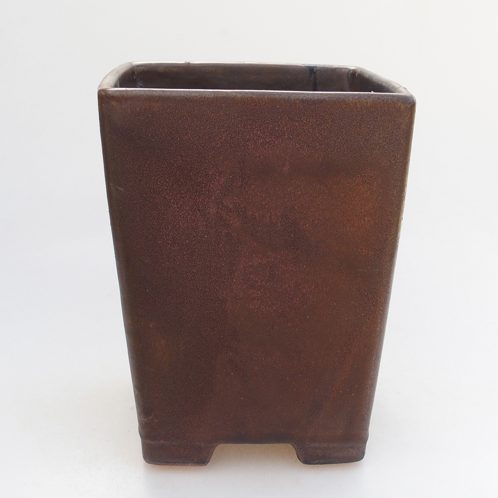 Keramická miska na bonsaje 15 x 15 x 19 cm, hnedá