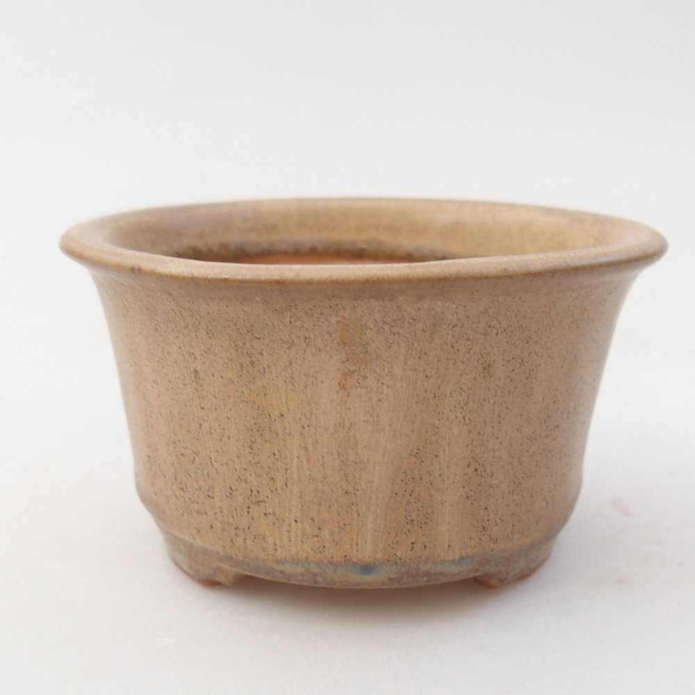 Keramická bonsai miska 9 x 9 x 5 cm, farba béžová