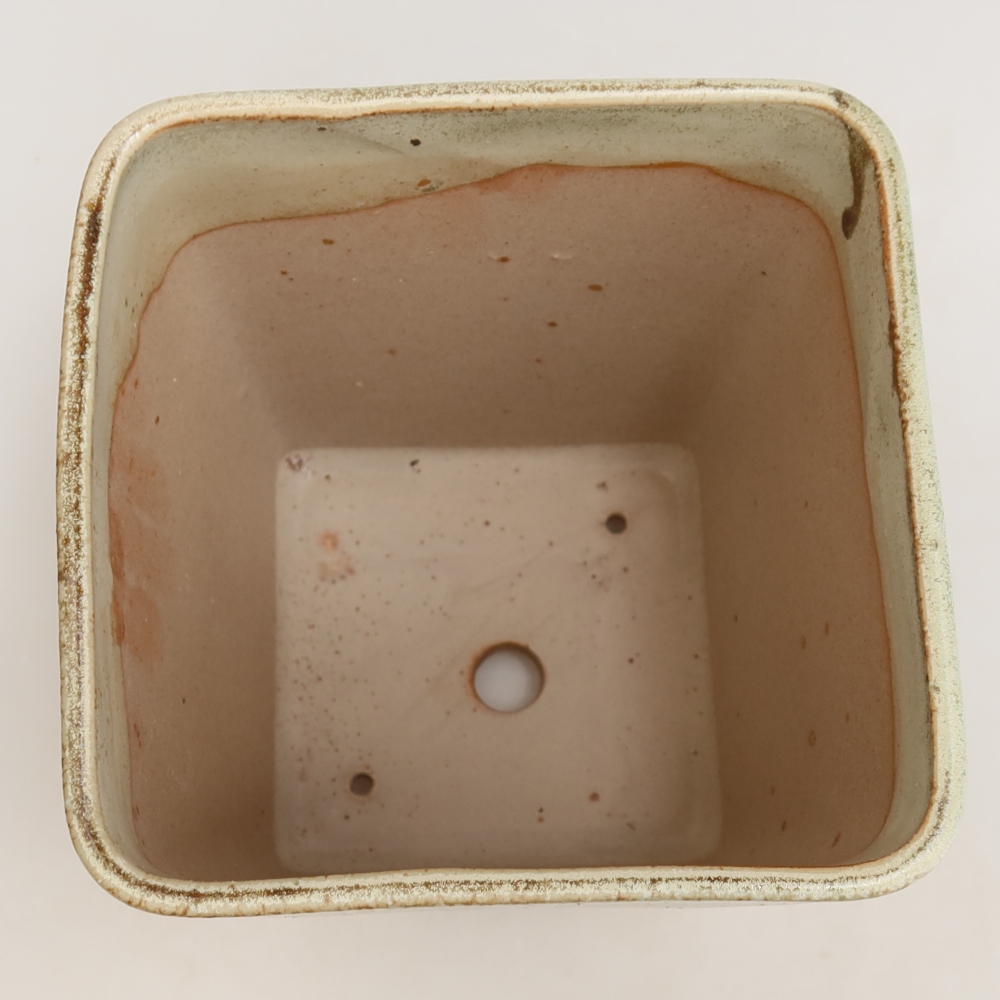 Keramická miska na bonsaje 13,5 x 13,5 x 15 cm, zelená
