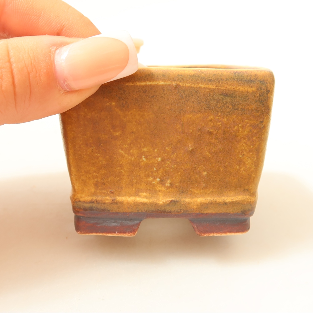 Keramická miska na bonsaje 6 x 6 x 4,5 cm, zelená