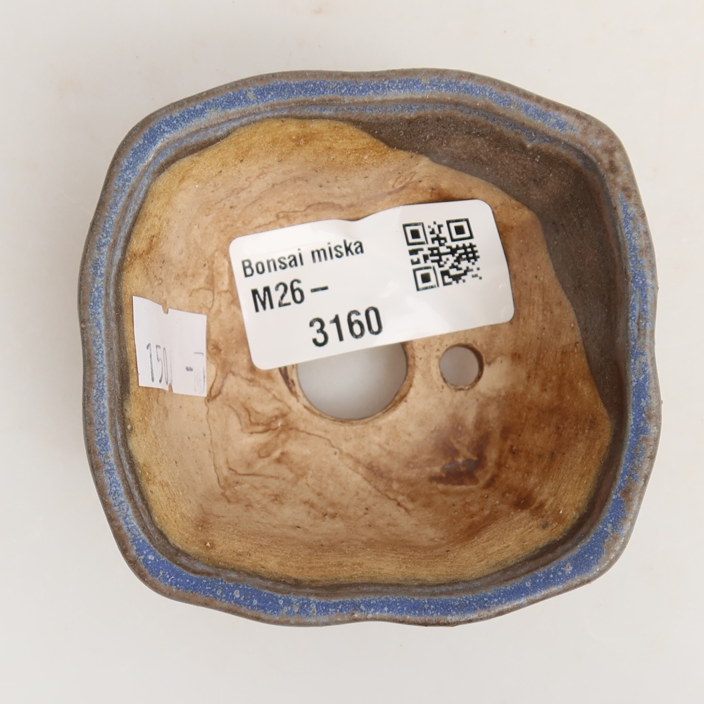 Keramická miska na bonsaje 7 x 7 x 3,5 cm, farba modrá
