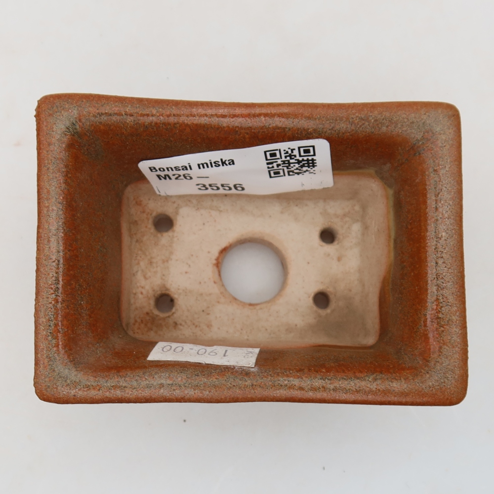 Keramická miska na bonsaje 8,5 × 6 × 4 cm, farba hnedá