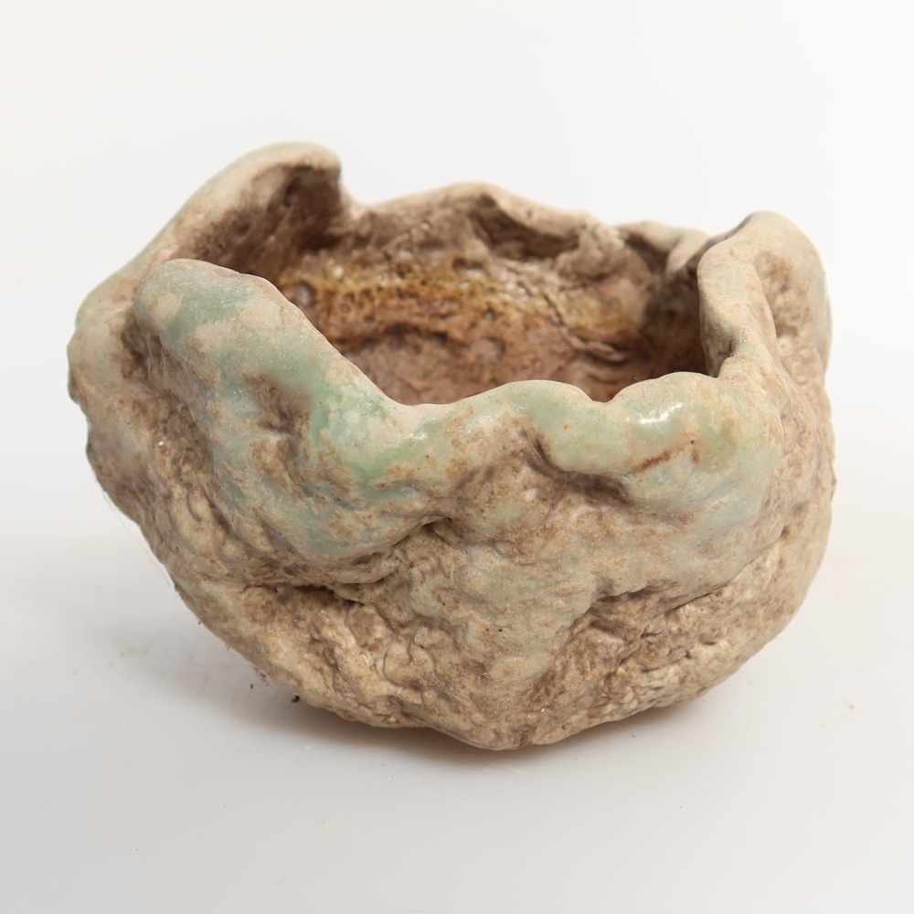 Keramická škrupina  8 x 7 x 5,5 cm, farba zelená