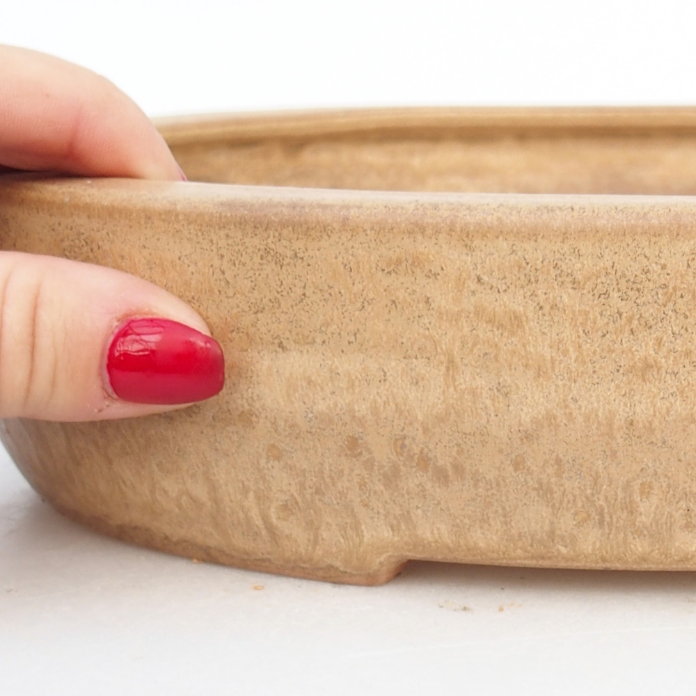 Keramická bonsajová miska 27 x 21 x 5 cm, farba béžová