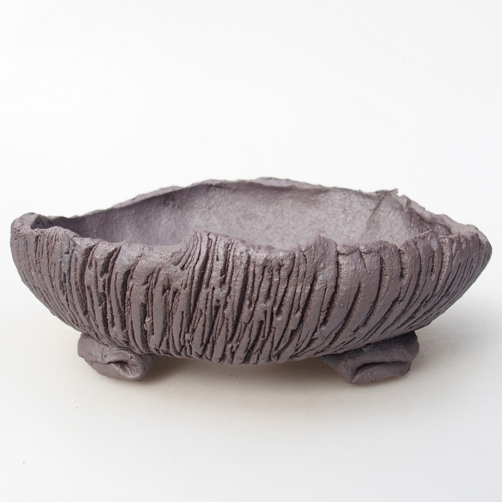 Keramická bonsajová miska 17 x 15 x 5,5 cm, farba kovu