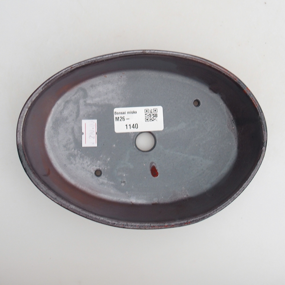 Keramická miska na bonsaje 18,5 x 13 x 4 cm, farba kovu