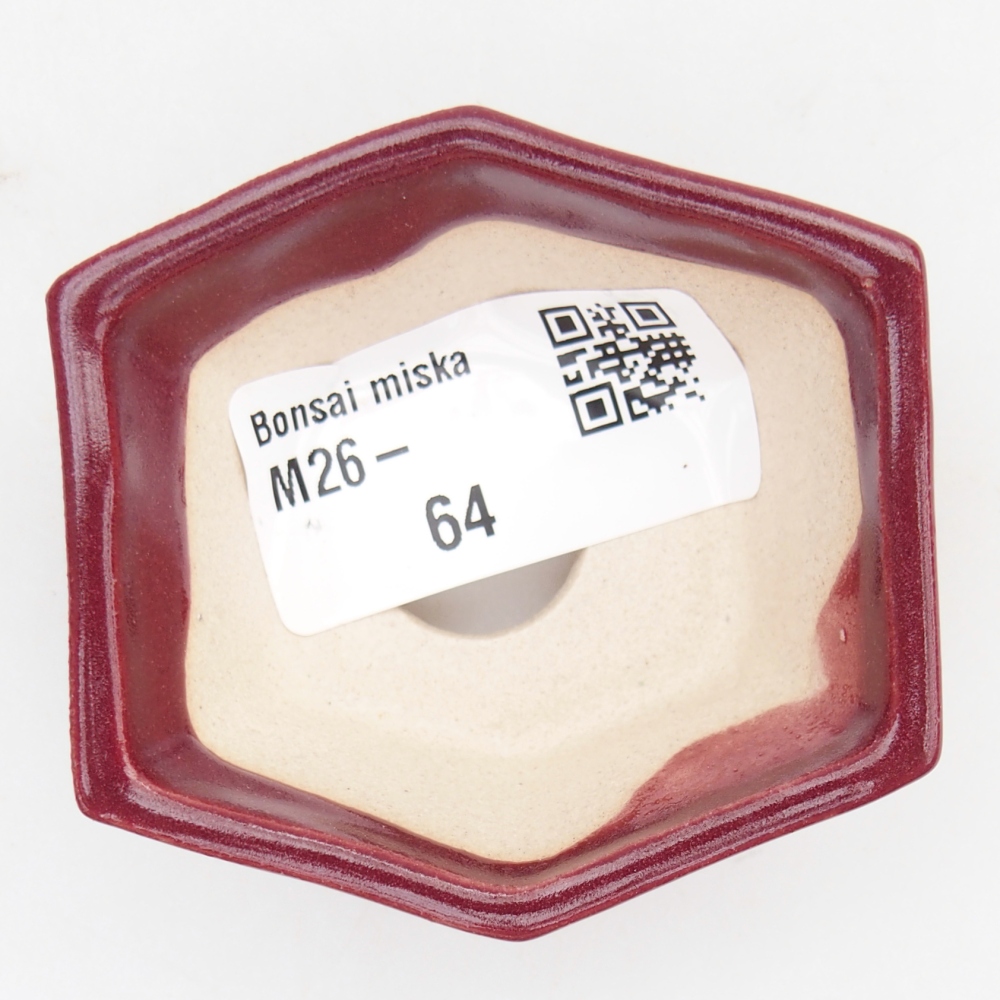 Mini bonsajová miska 6 x 5,5 x 2,5 cm, bordová
