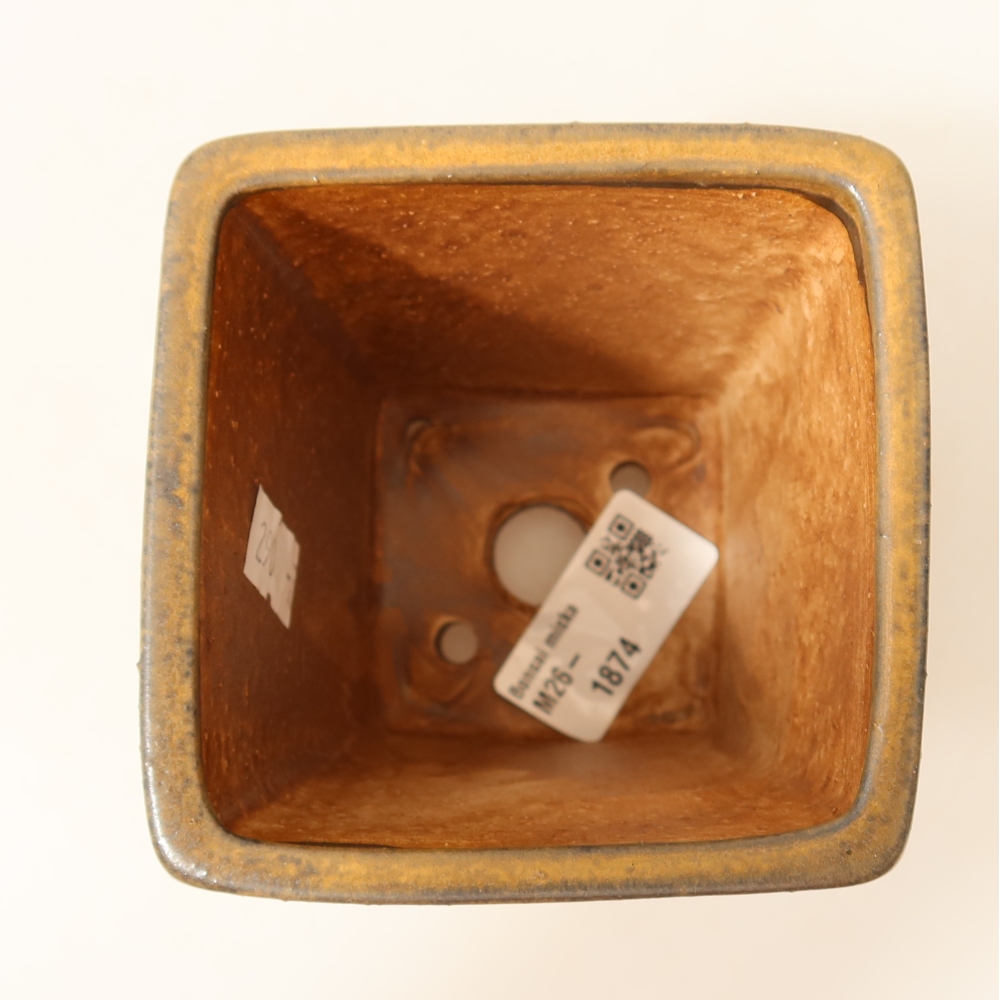 Keramická miska na bonsai 8,5 x 8,5 x 10,5 cm, farba hnedá