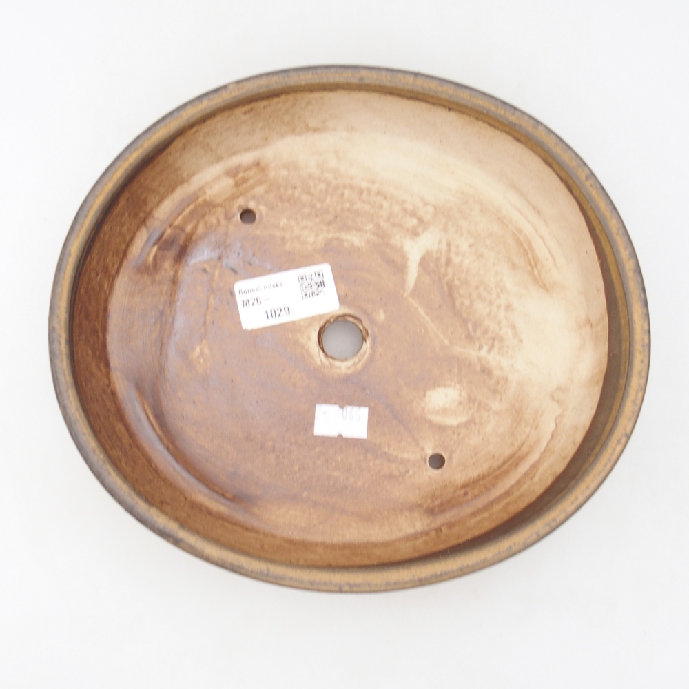 Keramická miska na bonsaje 22,5 x 20 x 4,5 cm, hnedá