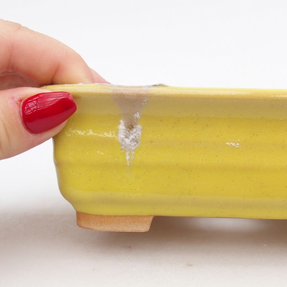 Keramická miska na bonsaje 13,5 x 10 x 4,5 cm, žltá