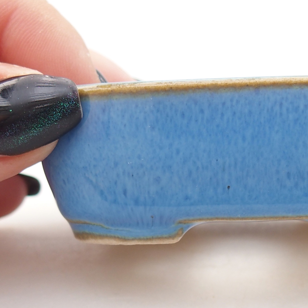 Mini bonsajová miska 7 x 6 x 2,5 cm, farba modrá