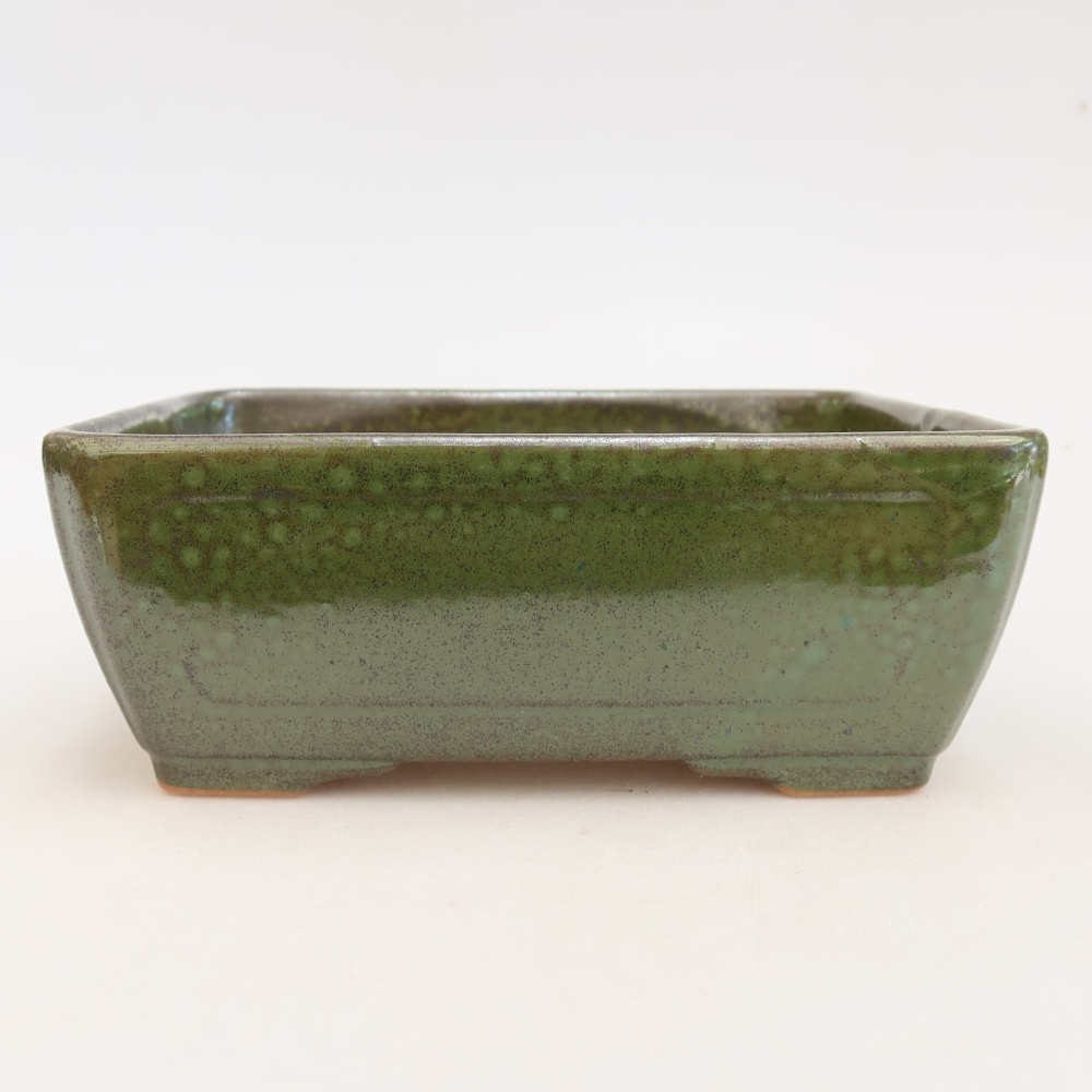 Keramická miska na bonsaje 16 x 12 x 6 cm, zelená