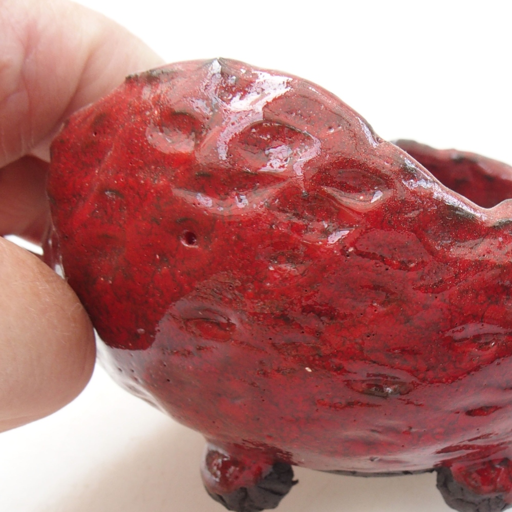 Keramická Škrupina 8,5 x 8 x 6 cm , farba červená